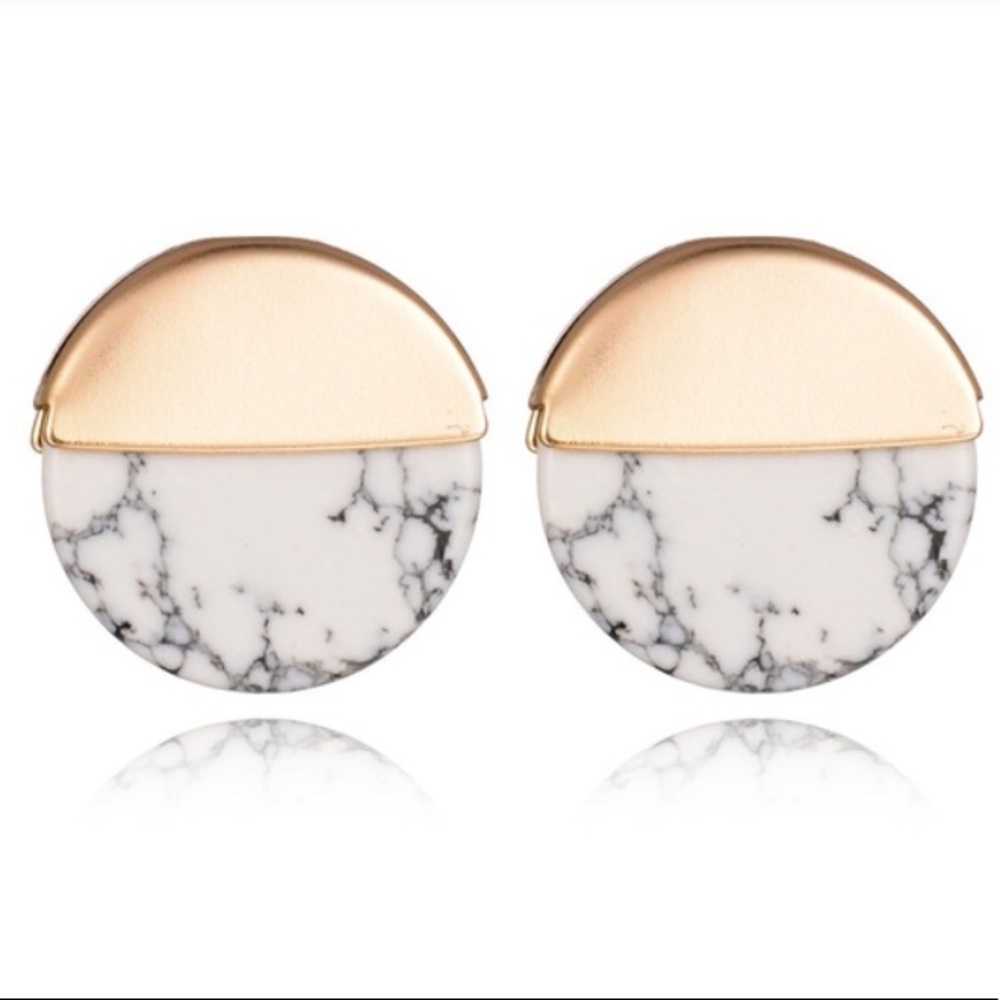 Gold/marble style earrings